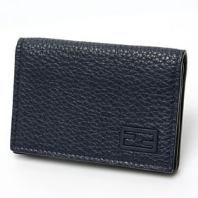 FENDI card case business holder 7M0222 Selleria leather navy gray E-158610