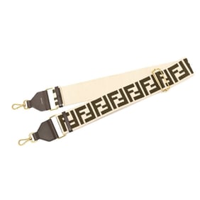 FENDI Strap You Shoulder 8AV134 Canvas Leather Ivory Green E-158646
