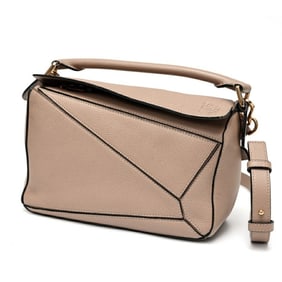 LOEWE Puzzle Bag Small A510S21X67 Soft Grain Calfskin Greige E-158617
