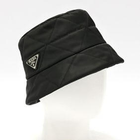 PRADA Re-Nylon Bucket Hat 1HC325 Quilted Nylon Black # M S-158763