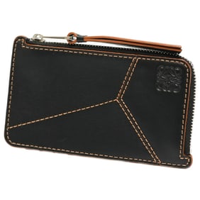 LOEWE Puzzle Coin Card Holder Case Leather Black E-158792