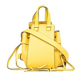 LOEWE Anagram Hammock Mini Handbag/Shoulder Bag, 2-Way, Yellow Leather, Women's