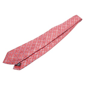 Chanel Coco Mark Camellia Motif Tie, Pink and Blue Silk, Men's