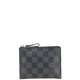 Louis Vuitton Damier Graphite Portefeuille Compact Modular Coin Purse N63083 Black PVC Leather Men's