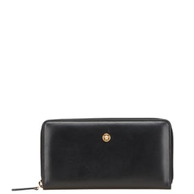 Versace Medusa Zip-Around Long Wallet 1006265 Black Leather Men's VERSACE
