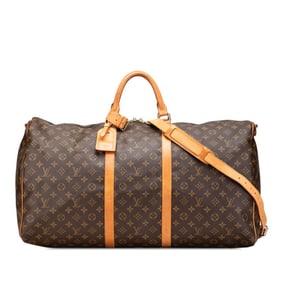Louis Vuitton Monogram Keepall Bandouliere 60 Boston/Shoulder Bag, 2-Way, M41412, Brown PVC Leather,