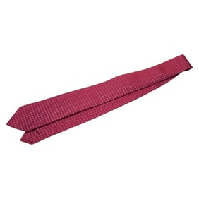 Hermes H logo tie, red and pink silk, women's.