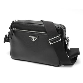 PRADA Shoulder Bag Camera 1BC167 Vitello Dino Leather Black S-158735