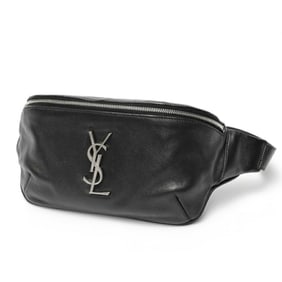 Saint Laurent Classic Monogram Belt Bag 590076 Leather Black S-158728