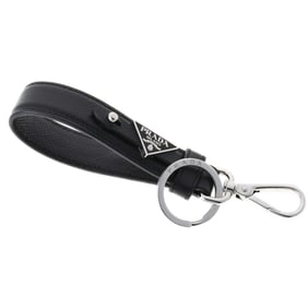 PRADA Saffiano Leather Key Ring 2PP68T Black E-158649