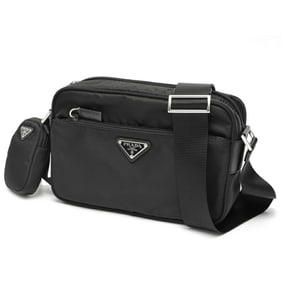 PRADA Re-Nylon Shoulder Bag Camera 1BC167 Nylon Black T-158421