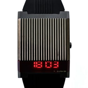Bulova Computron 98C135 Black Quartz Digital Wristwatch A-158652