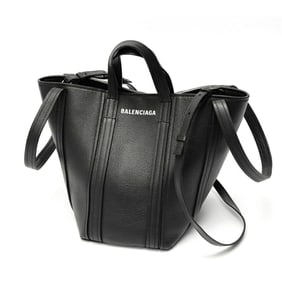 Balenciaga Everyday 2.0 North South Shoulder Tote Bag 672791 Grained Calf Leather Black T-158154