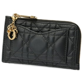 Dior Lady Cosmos Zip Card Holder Case S0965ONMJ_M900 Cannage Lambskin Black E-158525