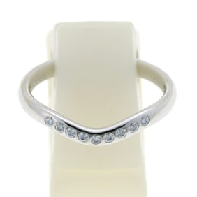 Tiffany & Co. Elsa Peretti Carved Band Ring with Diamonds, 60016941, 0.06ct, Pt950 Platinum,