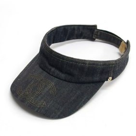 Chanel Sparkling Denim Sun Visor Black