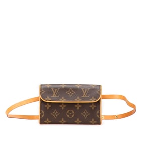 Louis Vuitton Monogram Pochette Florentine Body Bag/Waist Bag M51855 Brown PVC Leather Women's LOUIS