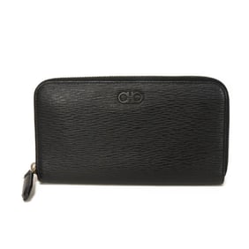 Salvatore Ferragamo Men's Long Wallet, Green Two-Tone Round Gancini with Black Leather, 66A590