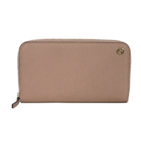 Gucci Double G Zip-Around Wallet in Calfskin with Interlocking Design Soft Pink (449347 CAO0G 5806)
