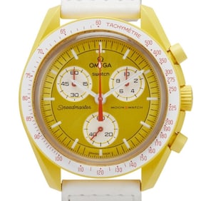 OMEGA x Swatch MoonSwatch Mission to the Sun Watch SO33J100 Quartz Yellow Dial Ceramic Nylon Men's