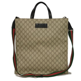 Gucci Men's Soft GG Supreme Embossed Tote Bag with Web Stripe, Beige, 456217 K5IAN 9678