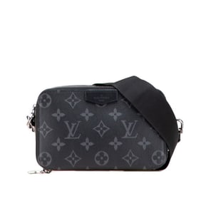 Louis Vuitton Monogram Eclipse Alpha Wearable Wallet Shoulder Bag M81260 Black PVC Leather Men's