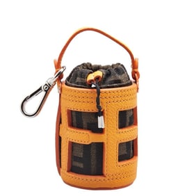 Fendi Zucca Bucket Charm 7AS158 Orange Brown Leather Canvas Women's FENDI