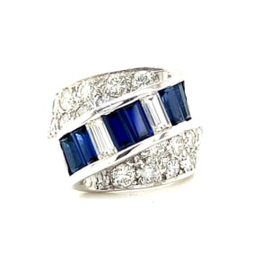 14k Diamond & Sapphire Ring