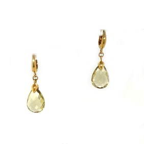 18k Earring Yellow Quartz