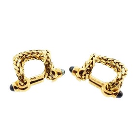Vintage Boucheron 18K Gold & Sapphire Wrap-Around Cufflink