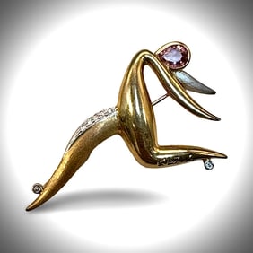 A Force Inspired By Life - Designer Kazuo Ogana Diamond And Kunzite Platinum And 18kt Yellow Gold