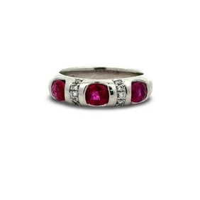 Ruby And Diamond Platinum Ring