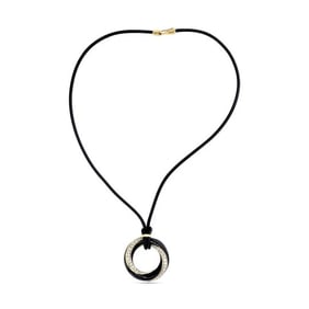 David Webb Diamond And Enamel 18K Yellow Gold And Platinum Necklace