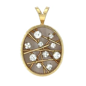 14k Abstract Diamond Pendant