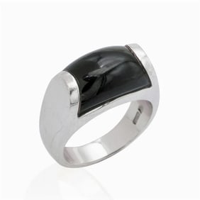 Bulgari 18k Tronchetto Onyx Ring