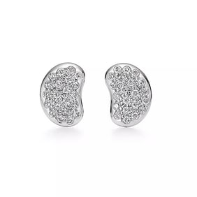 Platinum Tiffany & Co "Elsa Peretti" Bean Design Earrings