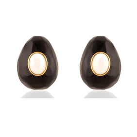 KG Ebony & Moonstone Earrings
