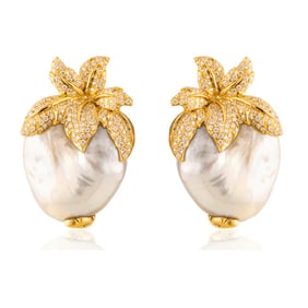 Massive 18k Pearl Earrings
