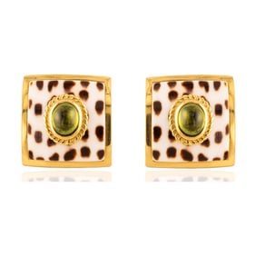 "MAZ" 14k Enamel Earrings