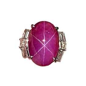 Platinum Ring with one 14.52 Burma Star Ruby