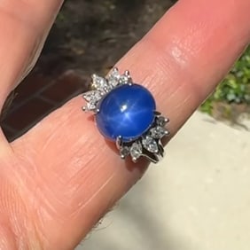 Platinum Star Sapphire Ring