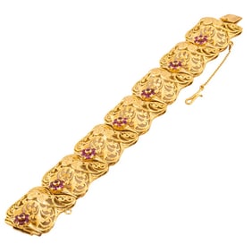 18k Pink Sapphire Bracelet