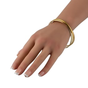 Cartier Trinity Rose, Yellow, and White Gold Bangle Bracelet CA06-050825
