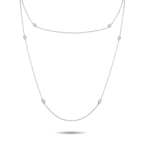Hearts on Fire Optima 18K White Gold 0.54ct Diamond Long Station Necklace HF14-070125