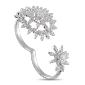Hearts on Fire Aerial 18K White Gold 1.40ct Diamond Sunburst Double Finger Ring HF17-070125