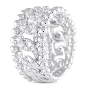 LB Exclusive 18K White Gold 0.80ct Diamond Beaded Openwork Ring ALR-19725