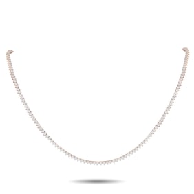 LB Exclusive 14K Rose Gold 9.05ct Lab-Grown Diamond Tennis Necklace MF07-072325