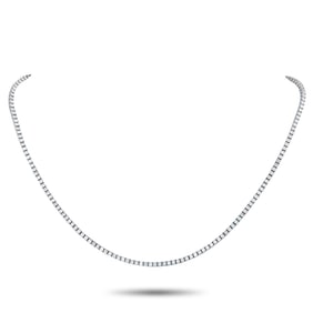 LB Exclusive 18K White Gold 5.39ct Diamond Tennis Necklace MF09-072225