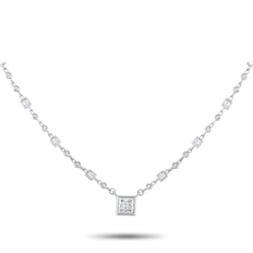 LB Exclusive 18K White Gold 4.53ct Diamond Necklace MF17-080625