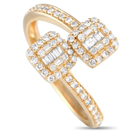 LB Exclusive 14K Yellow Gold 0.50ct Diamond Bypass Ring RN32280-Y